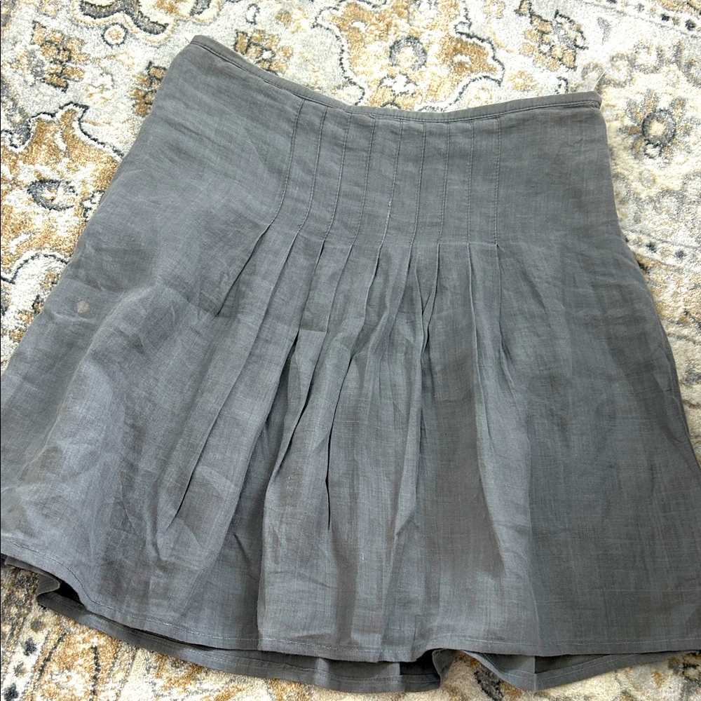 Gunex Brunello Cucinelli Charcoal Ramie Skirt Made in Italy Quiet Luxury Size 6 - Picture 2 of 7